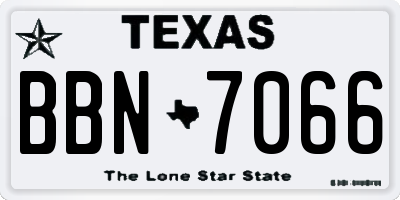 TX license plate BBN7066