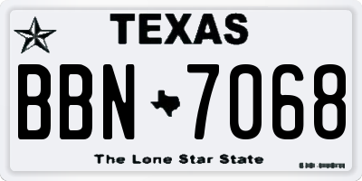 TX license plate BBN7068