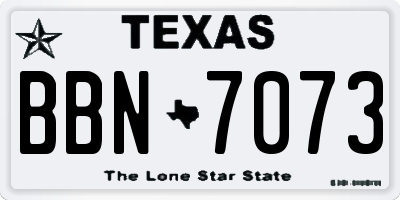 TX license plate BBN7073