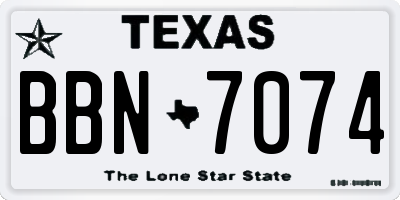 TX license plate BBN7074