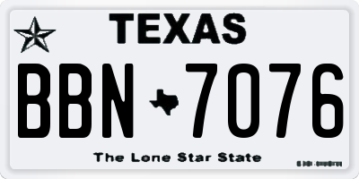 TX license plate BBN7076