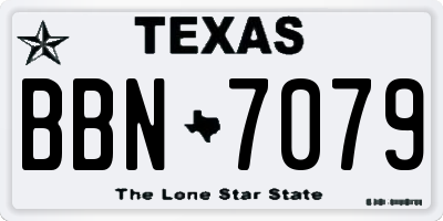 TX license plate BBN7079