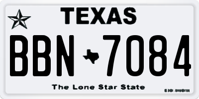 TX license plate BBN7084