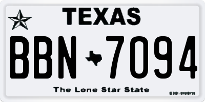 TX license plate BBN7094