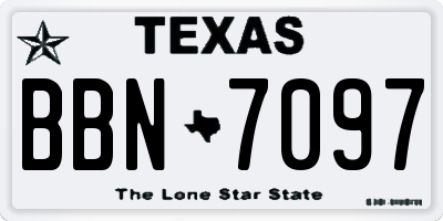 TX license plate BBN7097