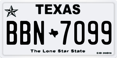 TX license plate BBN7099