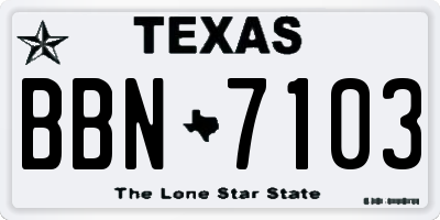 TX license plate BBN7103