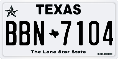 TX license plate BBN7104