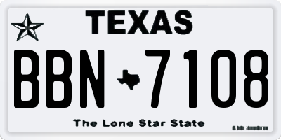 TX license plate BBN7108