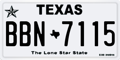TX license plate BBN7115