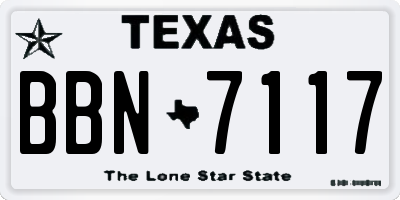 TX license plate BBN7117