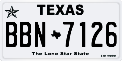 TX license plate BBN7126