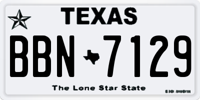 TX license plate BBN7129