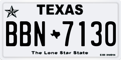 TX license plate BBN7130