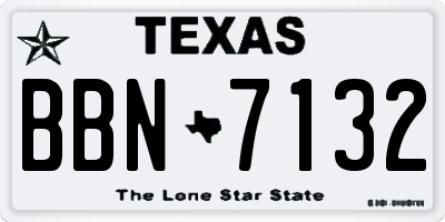 TX license plate BBN7132