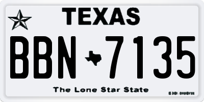 TX license plate BBN7135