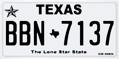 TX license plate BBN7137