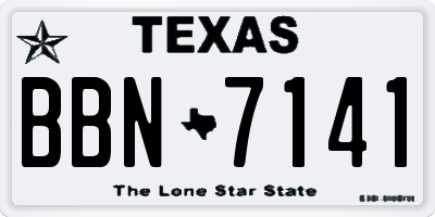 TX license plate BBN7141