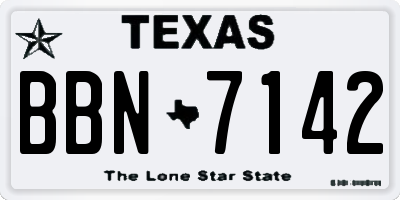 TX license plate BBN7142