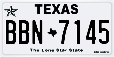 TX license plate BBN7145