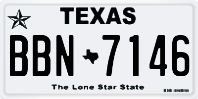 TX license plate BBN7146