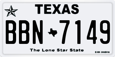 TX license plate BBN7149