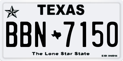 TX license plate BBN7150