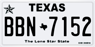 TX license plate BBN7152