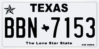 TX license plate BBN7153