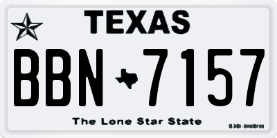 TX license plate BBN7157