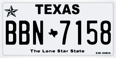 TX license plate BBN7158