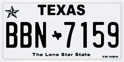 TX license plate BBN7159