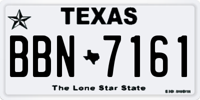 TX license plate BBN7161