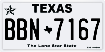 TX license plate BBN7167