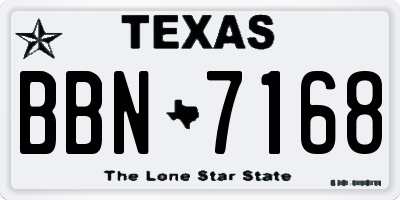 TX license plate BBN7168