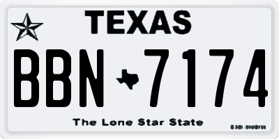 TX license plate BBN7174