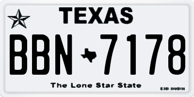 TX license plate BBN7178