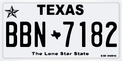 TX license plate BBN7182