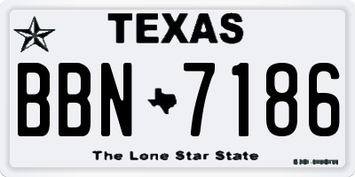 TX license plate BBN7186