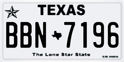 TX license plate BBN7196