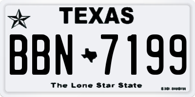 TX license plate BBN7199