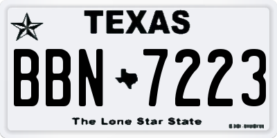 TX license plate BBN7223