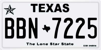 TX license plate BBN7225