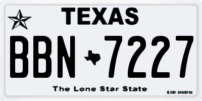 TX license plate BBN7227