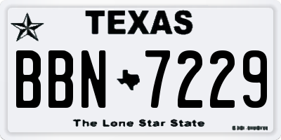 TX license plate BBN7229