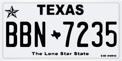 TX license plate BBN7235