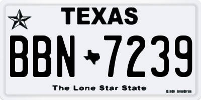 TX license plate BBN7239