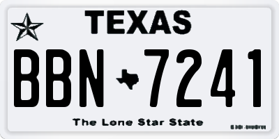 TX license plate BBN7241