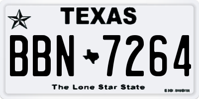 TX license plate BBN7264