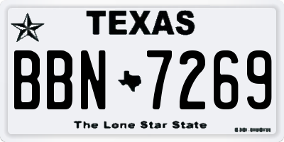 TX license plate BBN7269